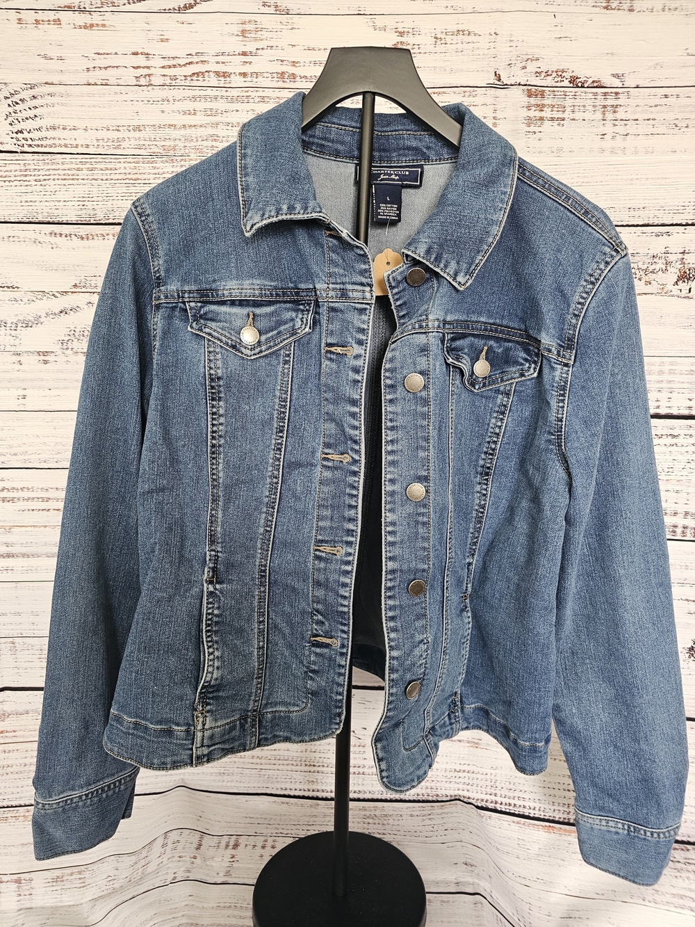 Charter Club Medium Blue Denim Trucker Jacket